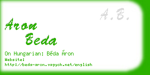 aron beda business card